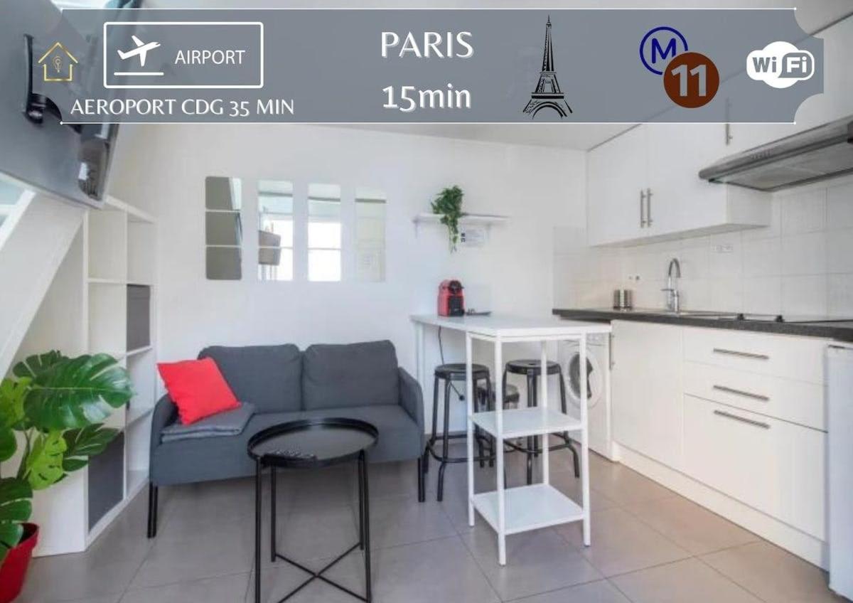Benfleet 4 Cosy Studio Proche Paris Apartment Romainville Ngoại thất bức ảnh
